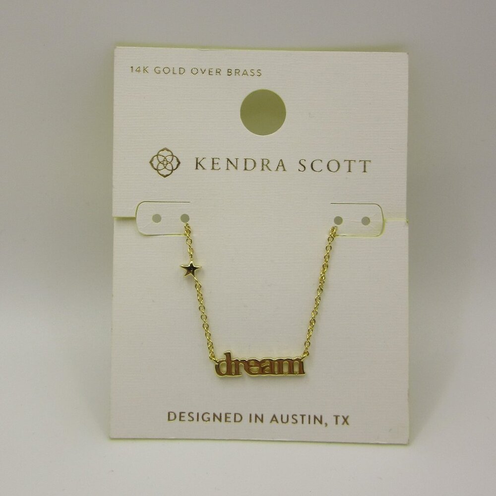 Kendra Scott Gold Dream Necklace Floating Print with Star New on Gift Card